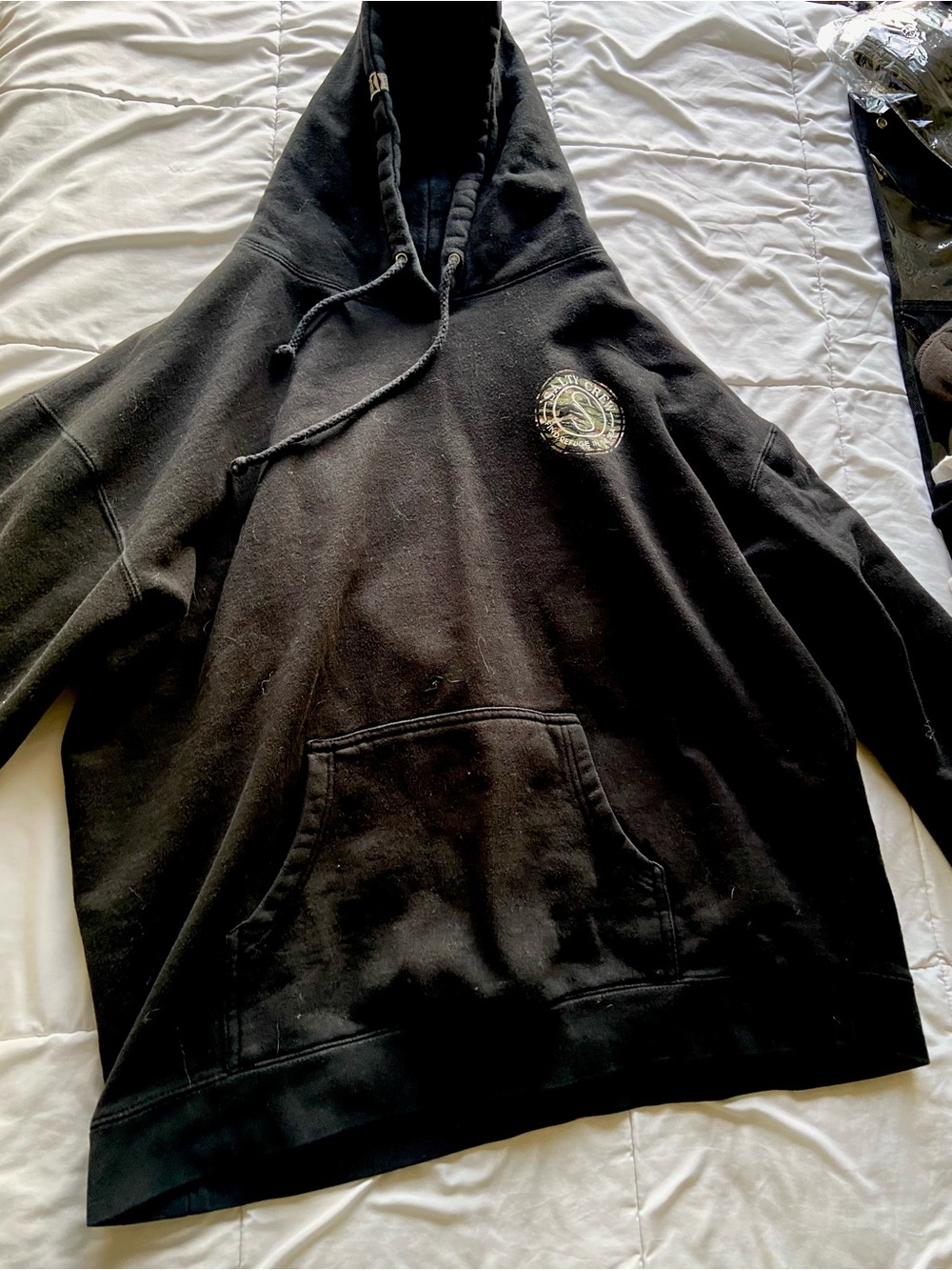 Salty Crew Black Hoodie with Camo Logo